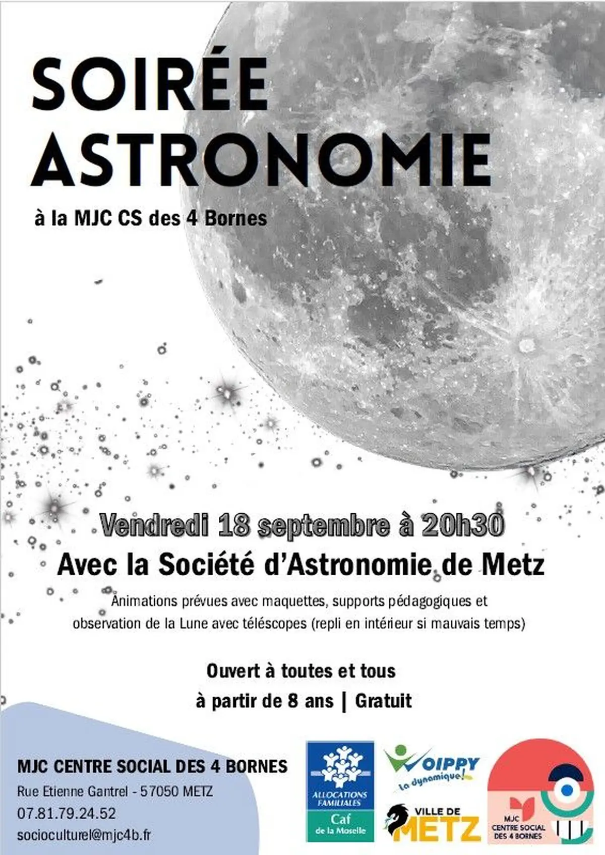 Soirée astronomie à la MJC CS des 4 Bornes