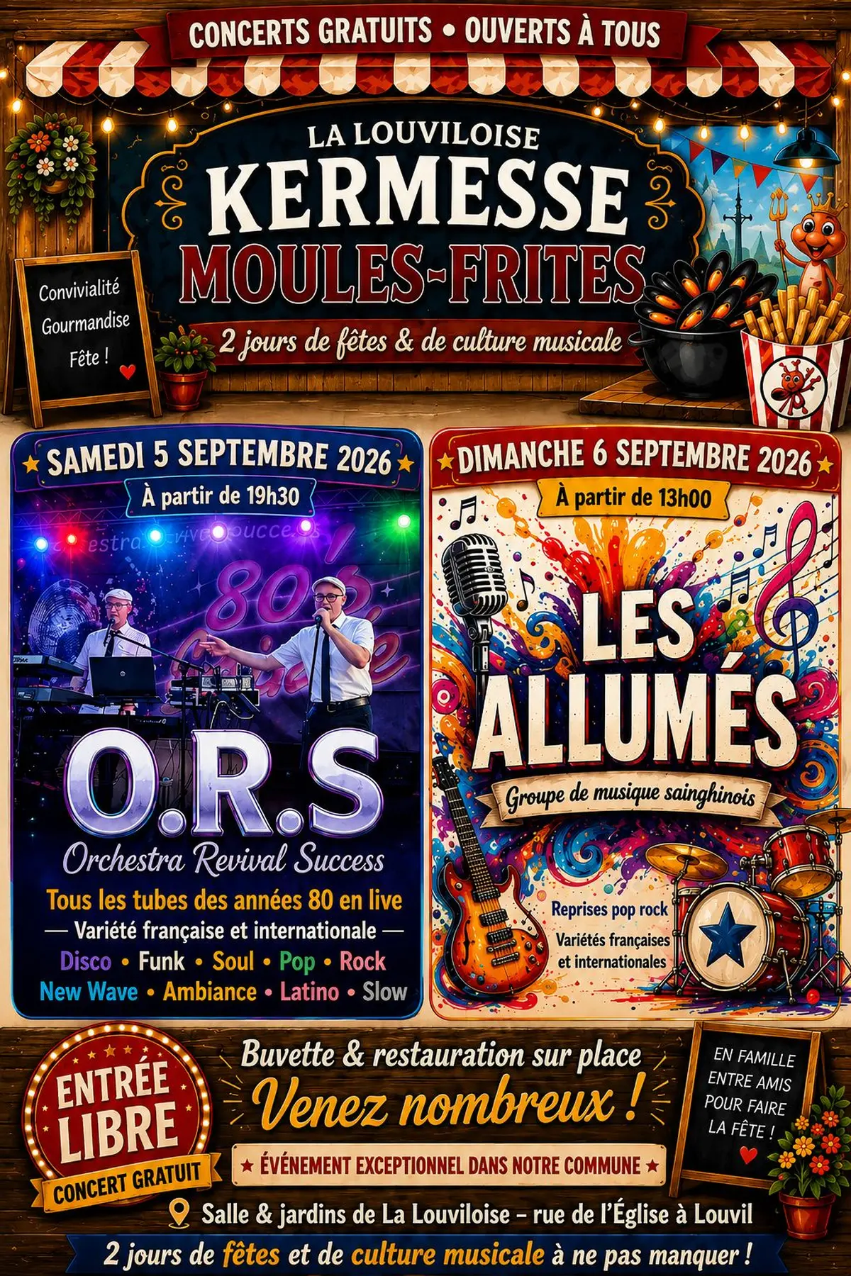 Kermesse Concerts « MOULES FRITES » 2026