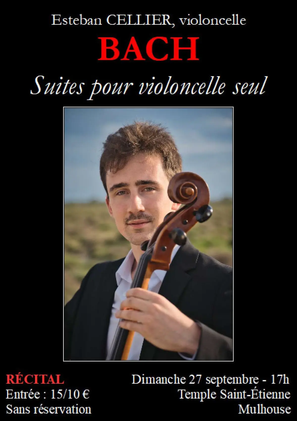 Concert - BACH - Par Esteban Cellier - Suites pour violoncelle seul