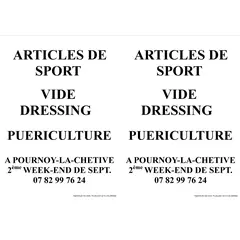 Bourse vêtements accessoires sport Vide dressing Puériculture