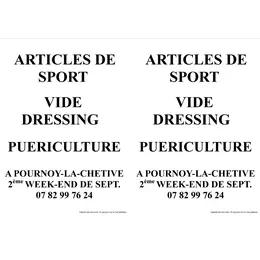 Bourse vêtements accessoires sport Vide dressing Puériculture