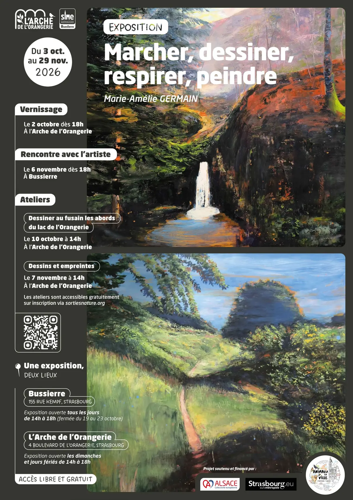 Vernissage de l'exposition «Marcher, dessiner, respirer, peindre»