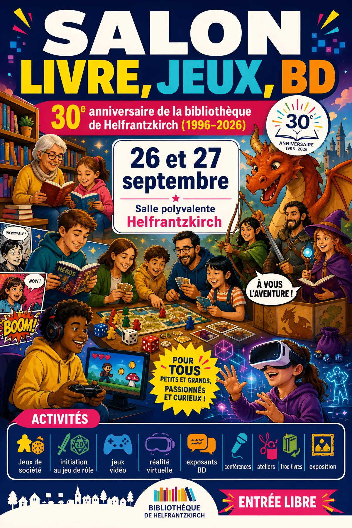Salon livre jeux BD pour les 30 ans de la bibliothèque d'Helfrantzkirch