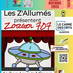 Théâtre solidaire Zorgol707 avec la troupe des Z'Allumés de Champeix