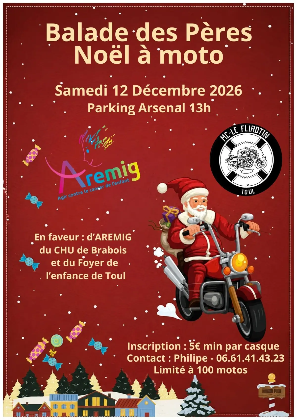 La balade des Pères-Noël  à moto