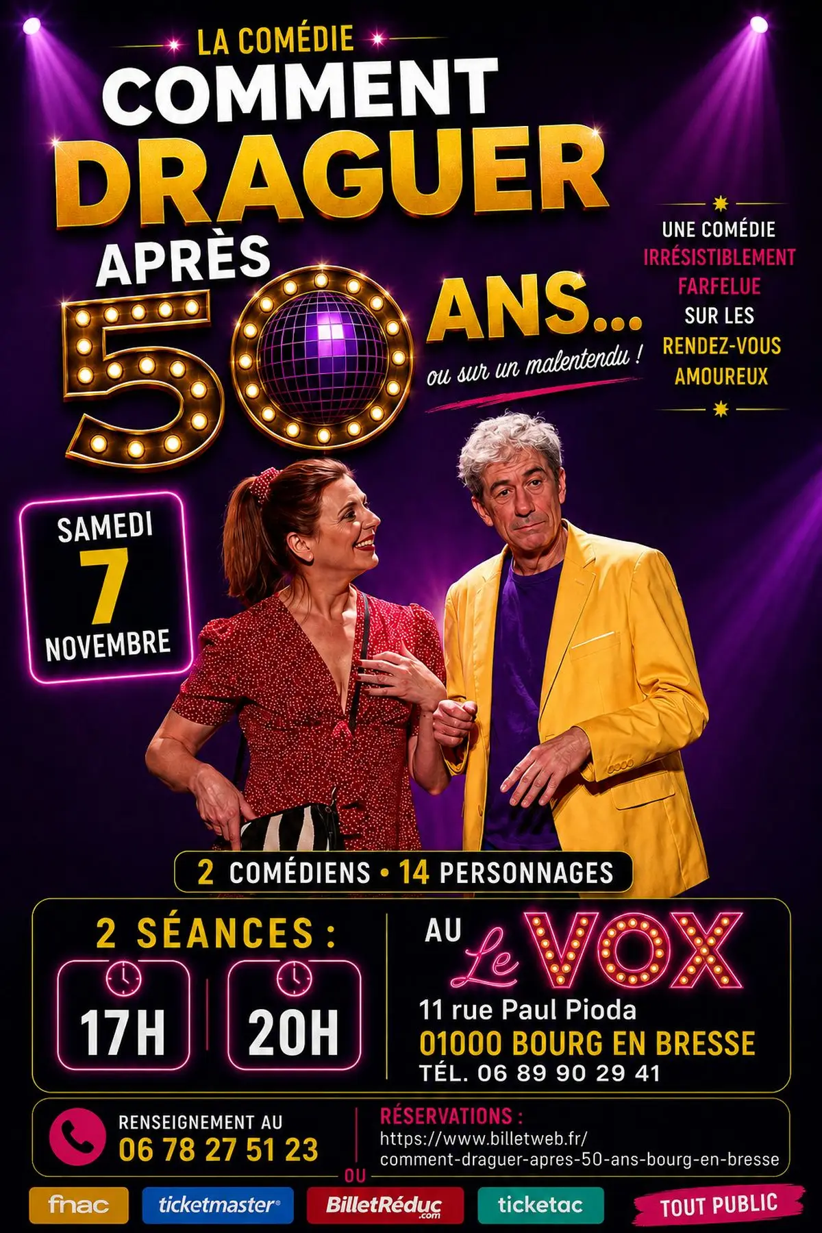 Spectacle humour Novembre 2026 / Comment Draguer Après 50 Ans