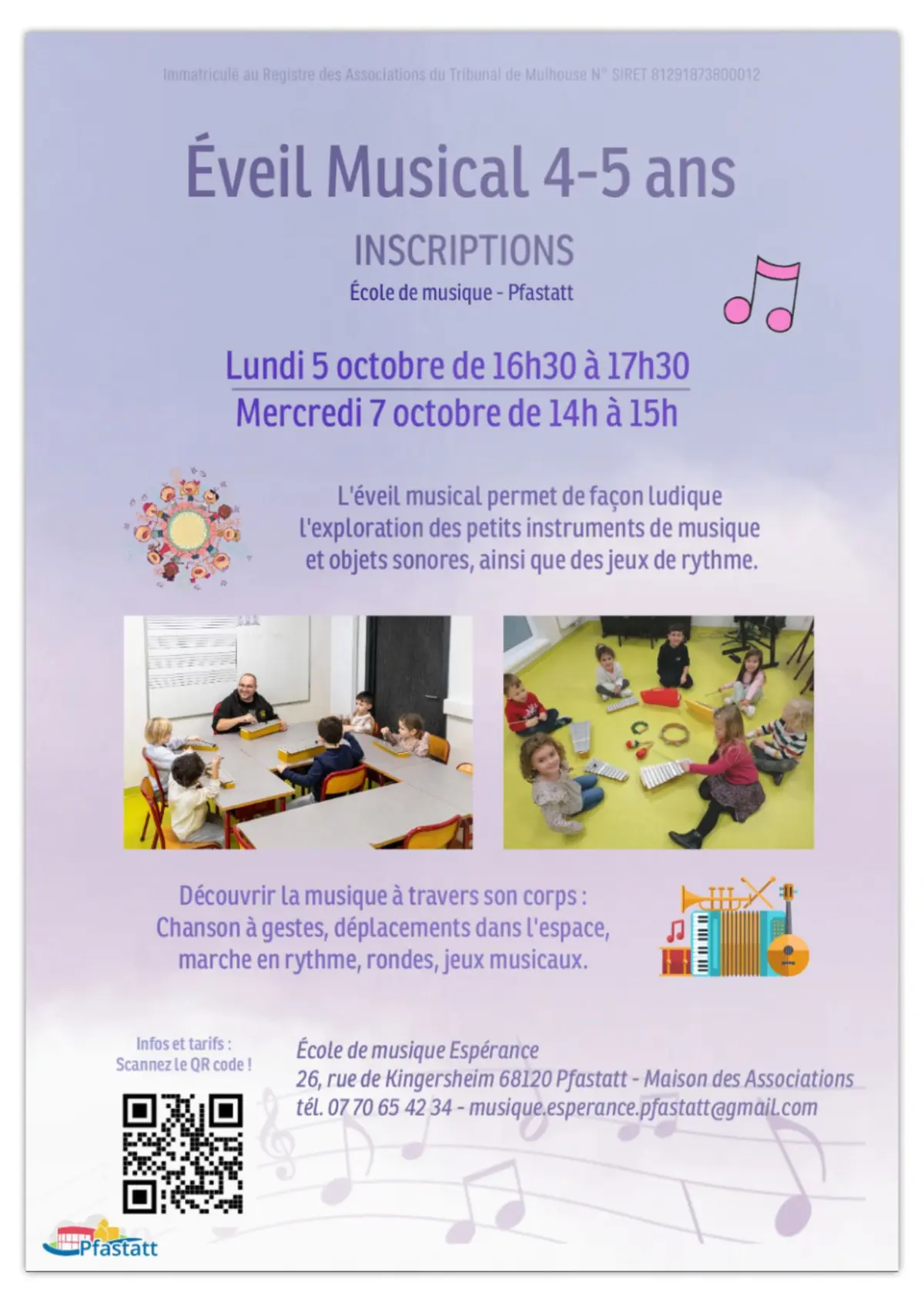 Inscriptions : éveil musical