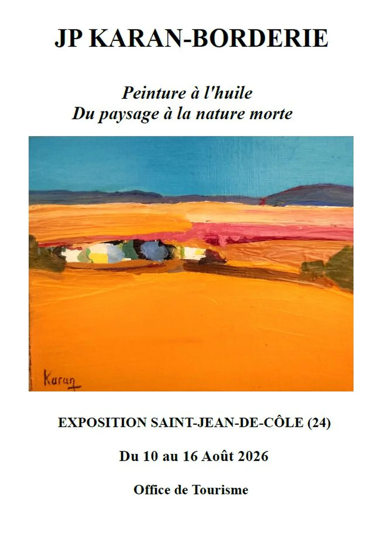 Exposition peinture à l'huile du paysage à la nature morte