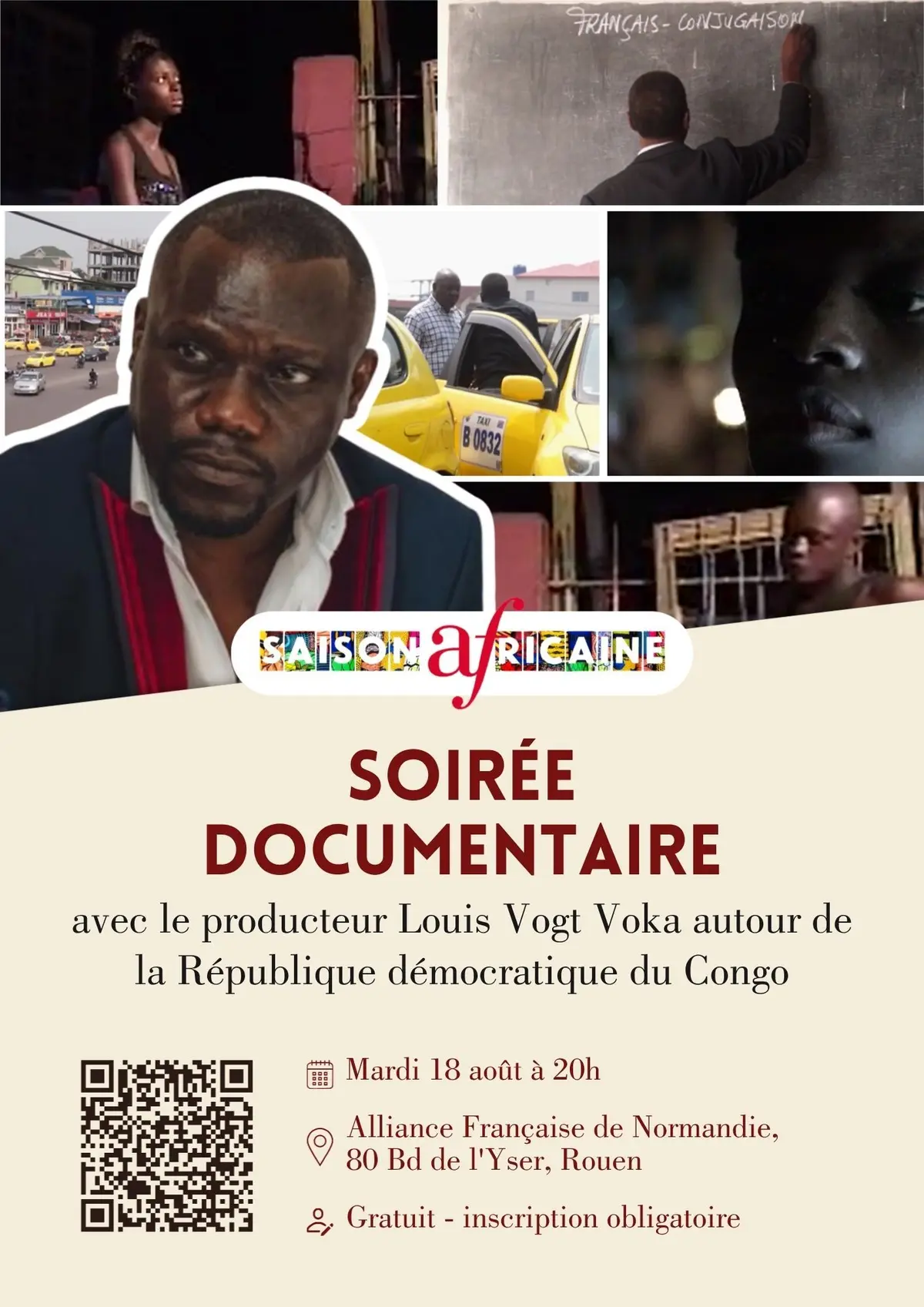Soirée documentaire avec Louis Vogt Voka sur la République démocratique du Congo
