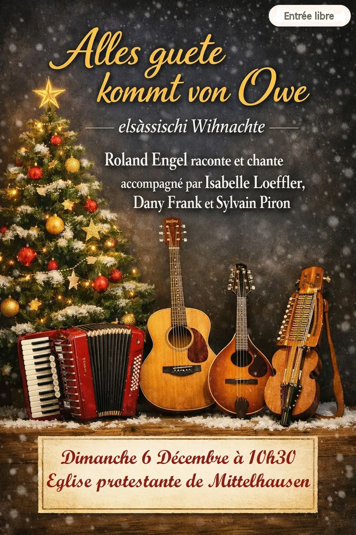 Veillée de Noël en alsacien avec Roland Engel et ses musiciens