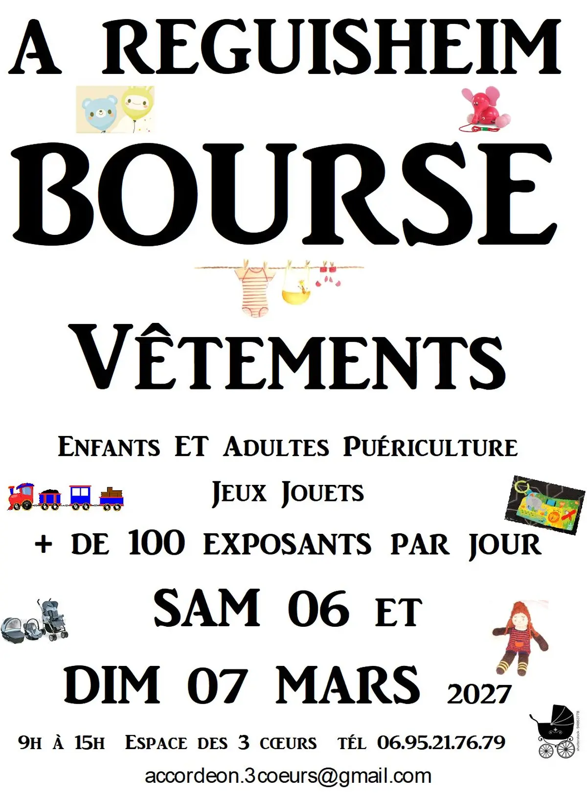 Bourse aux vêtements enfants adultes puériculture, jeux et jouets