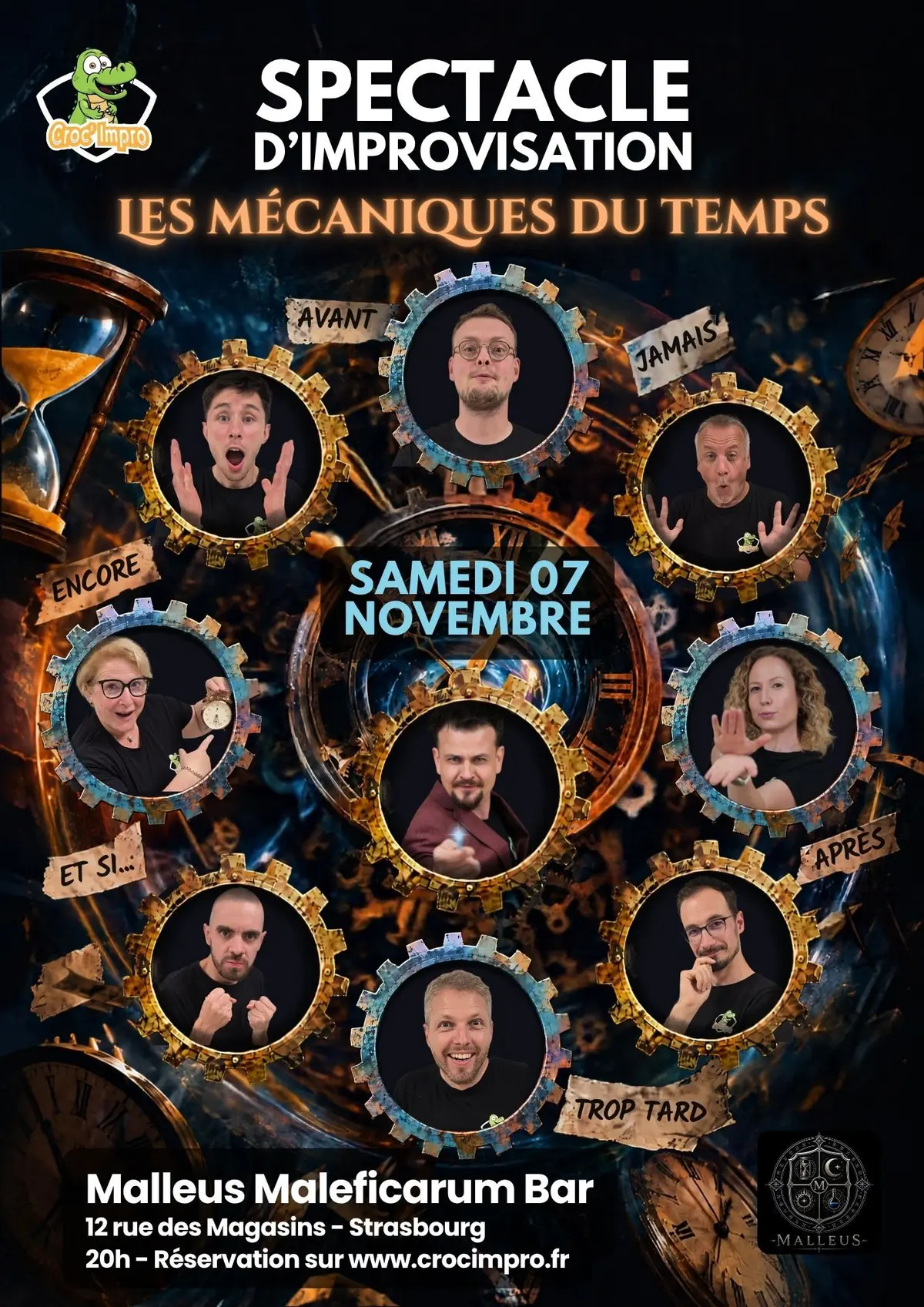 Spectacle de théâtre d'improvisation • Les mécaniques du temps