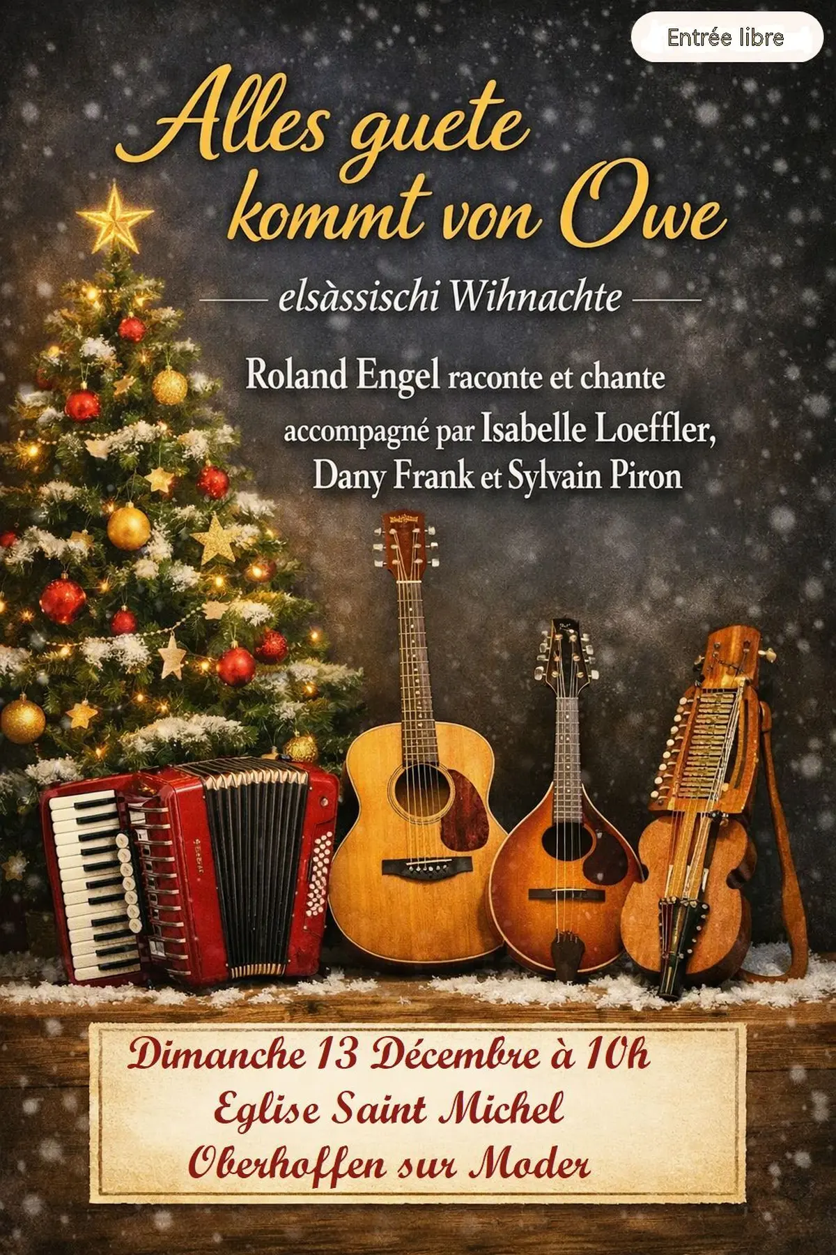 Veillée de Noël en alsacien avec Roland Engel et ses musiciens