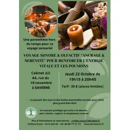 Voyage sonore & Olfactif ancrage et sérénité à SAVERNE 