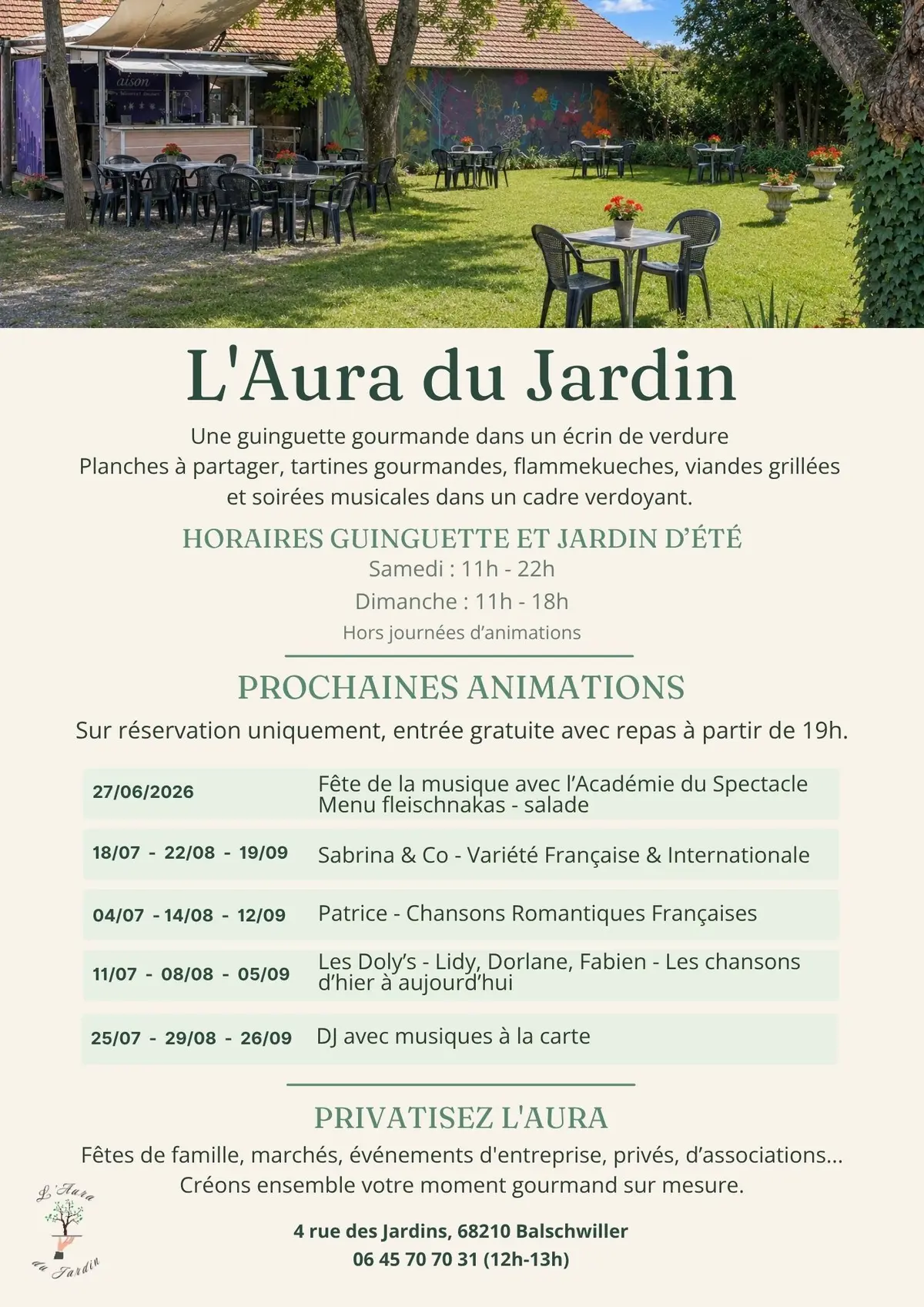 Soirée musicale avec repas