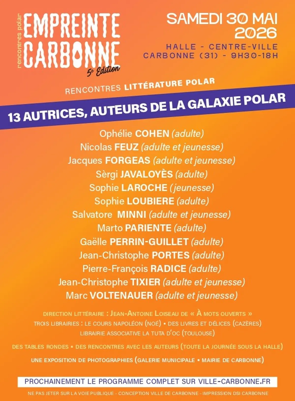 5ème édition Empreinte Carbonne – Rencontres Polar