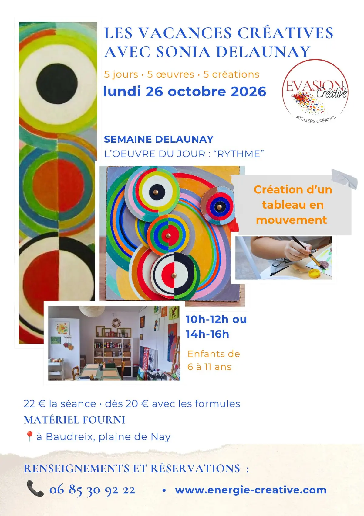 Atelier créatif enfants - A la manière de Delaunay - Tableau en mouvement 