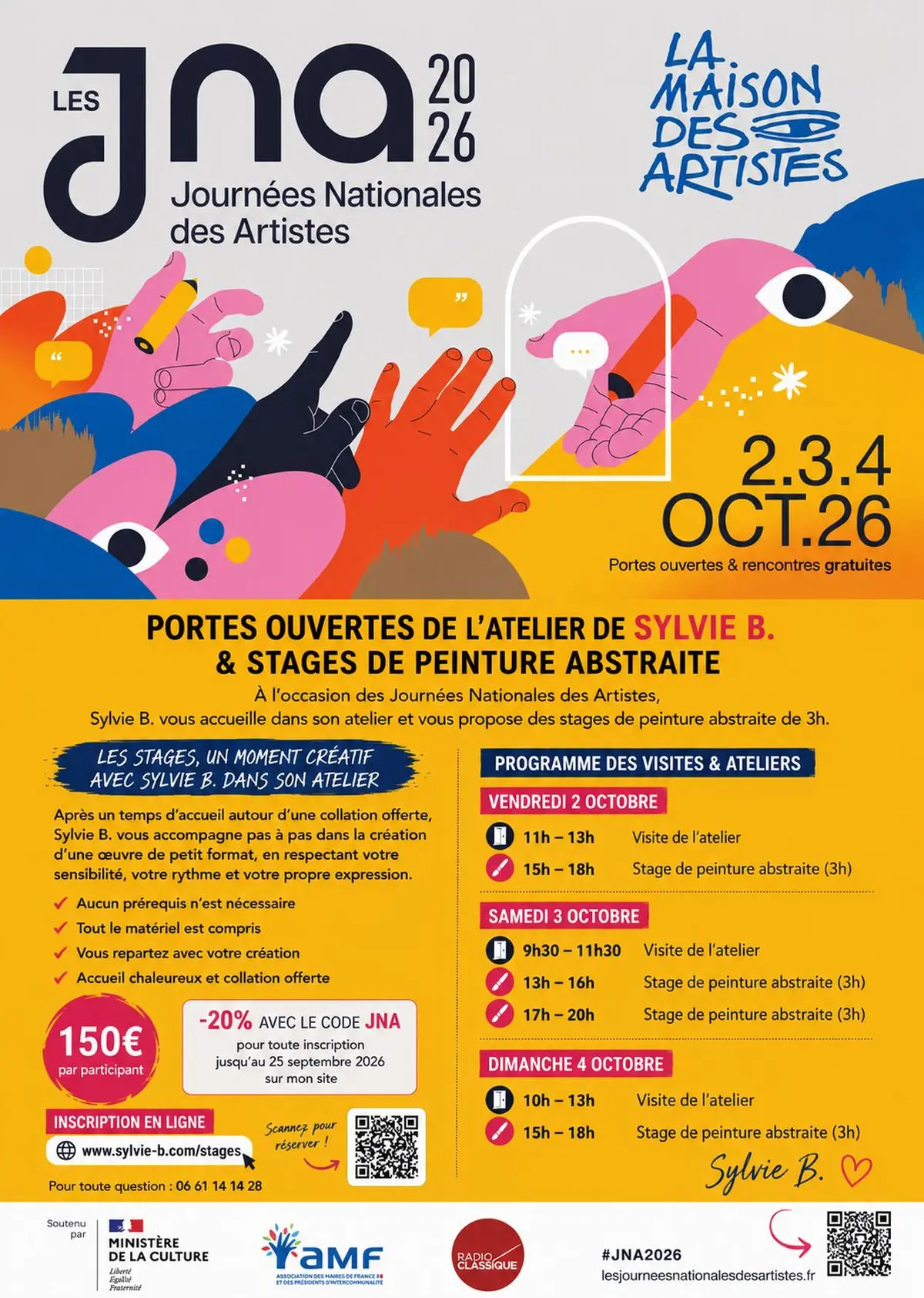 Portes ouvertes de l'atelier de Sylvie B. et stages JNA 2026