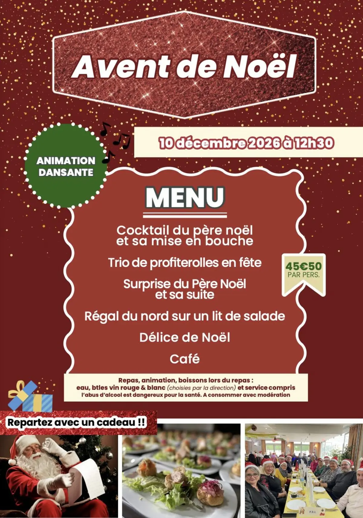 Avent de Noel Repas spectacle