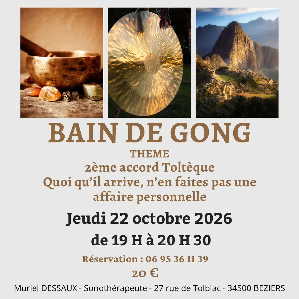 Bain de gong à Béziers