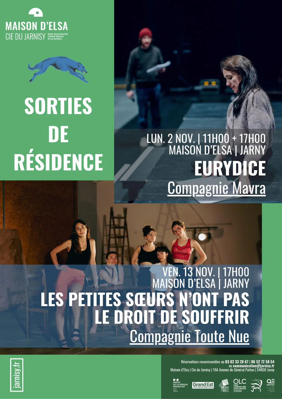 Résidences : Eurydice + Les petites sœurs n'ont pas le droit de souffrir