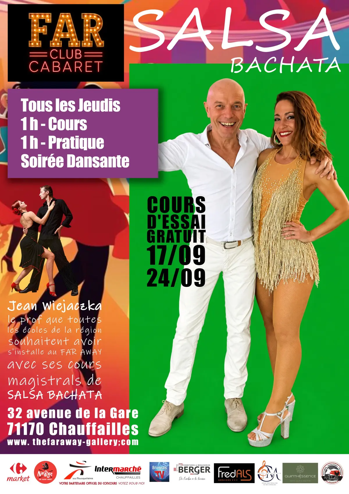 Cours d'essai gratuit -> Salsa Bachata Avec Jean Wiejaczka