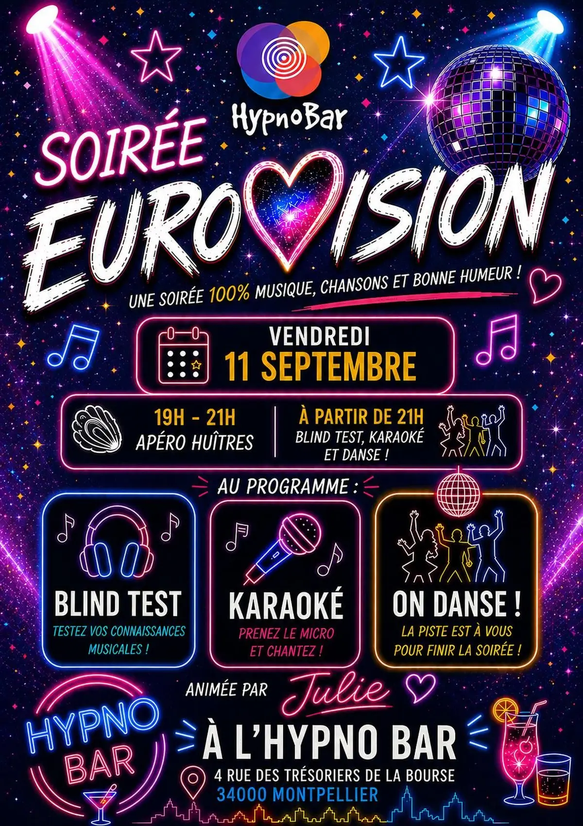Soirée blindtest, karaoké et danse spéciale Eurovision