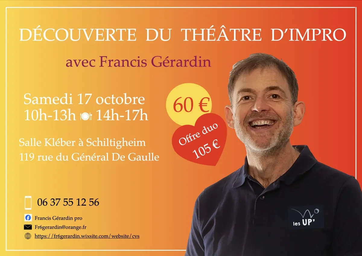 Journée découverte du théâtre d'improvisation, avec Francis Gérardin
