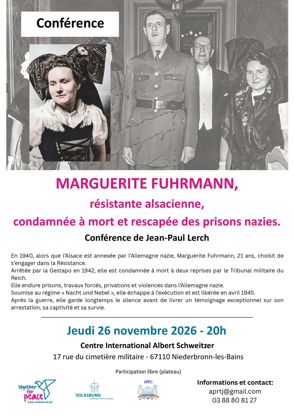 Marguerite FUHRMANN, résistante alsacienne, rescapée des prisons nazies.