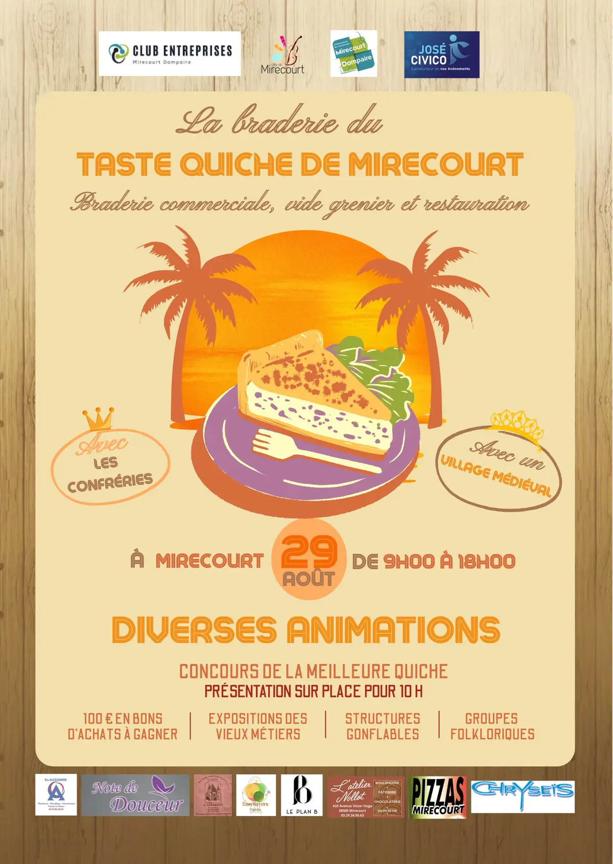 Braderie de la Taste Quiche 2026 à Mirecourt