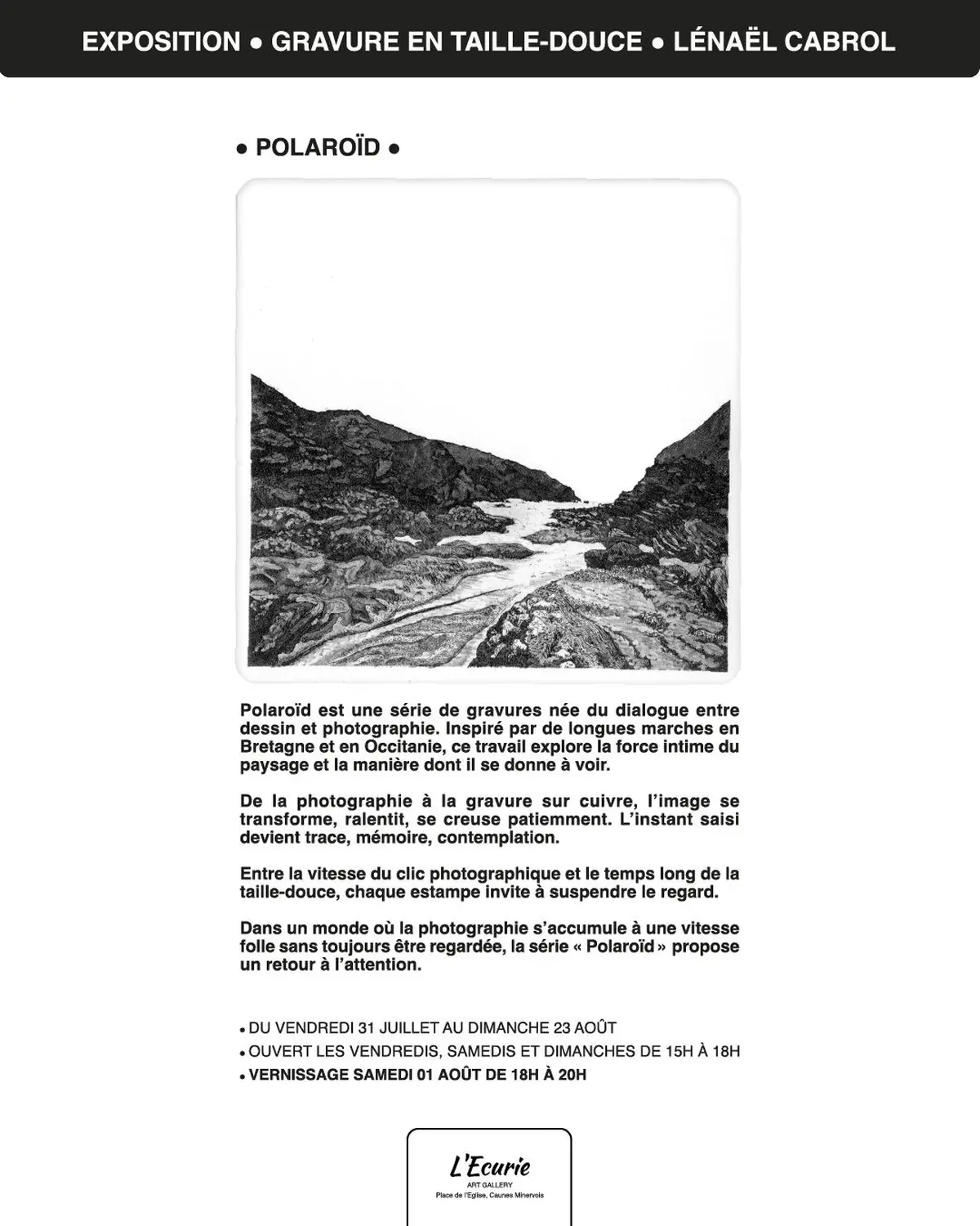 Exposition POLAROÏD | Gravure en Taille-Douce | Cabrol Lénaël