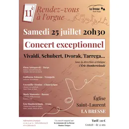 Concert de musique classique d’exception à l’église Saint-Laurent à la Bresse
