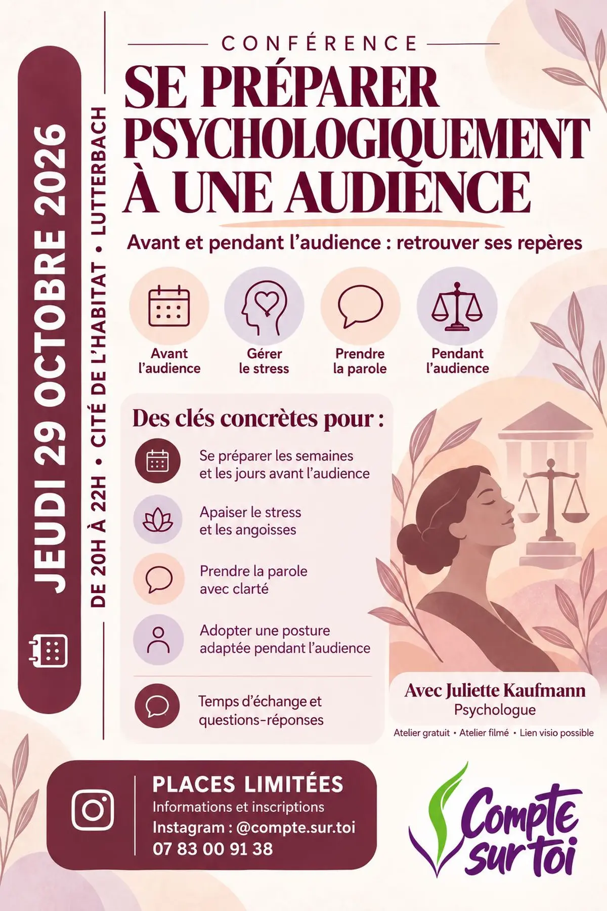 Se préparer psychologiquement à une audience