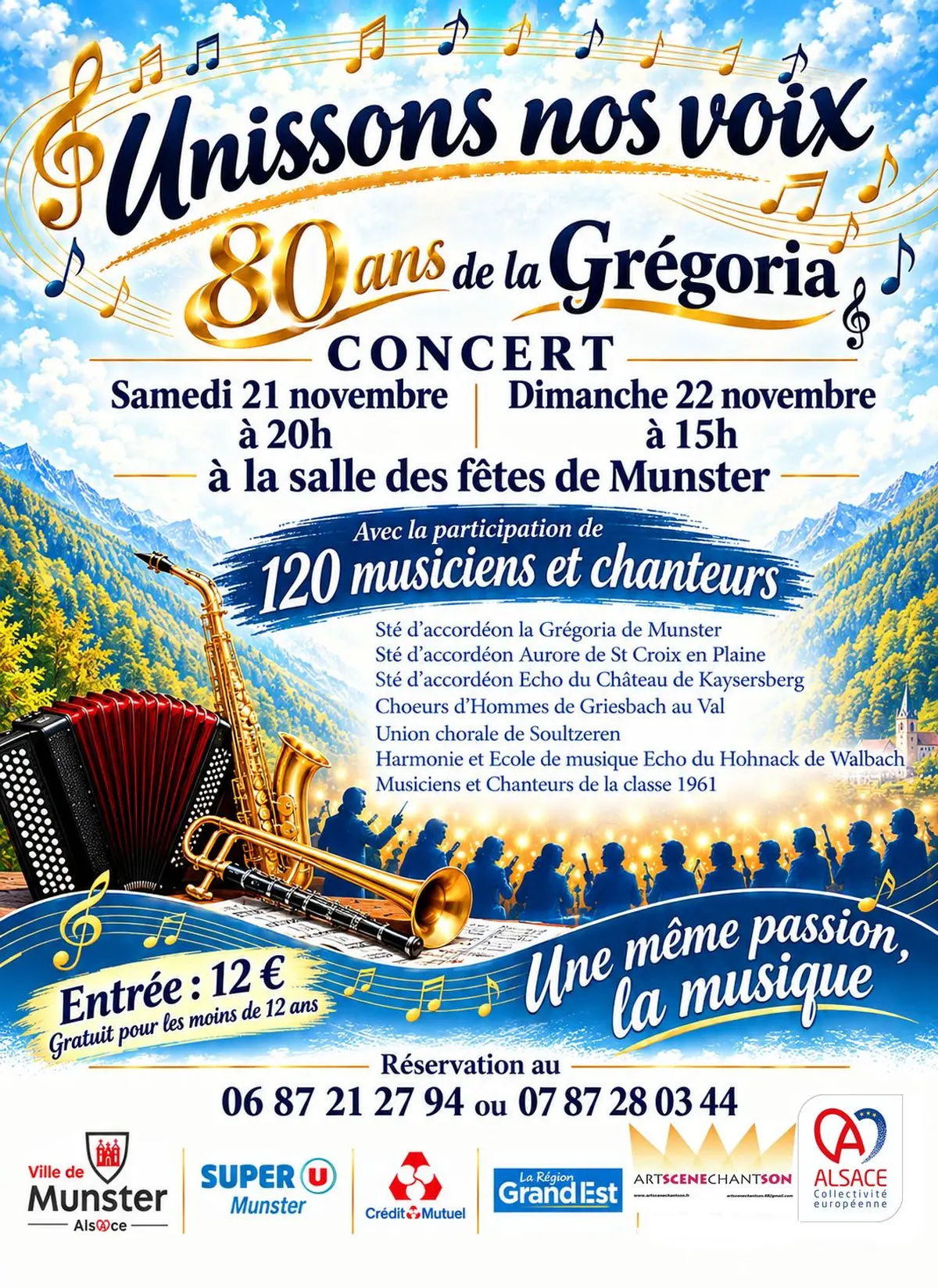 Concert anniversaire 80 ans de La Grégoria : Unissons nos voix