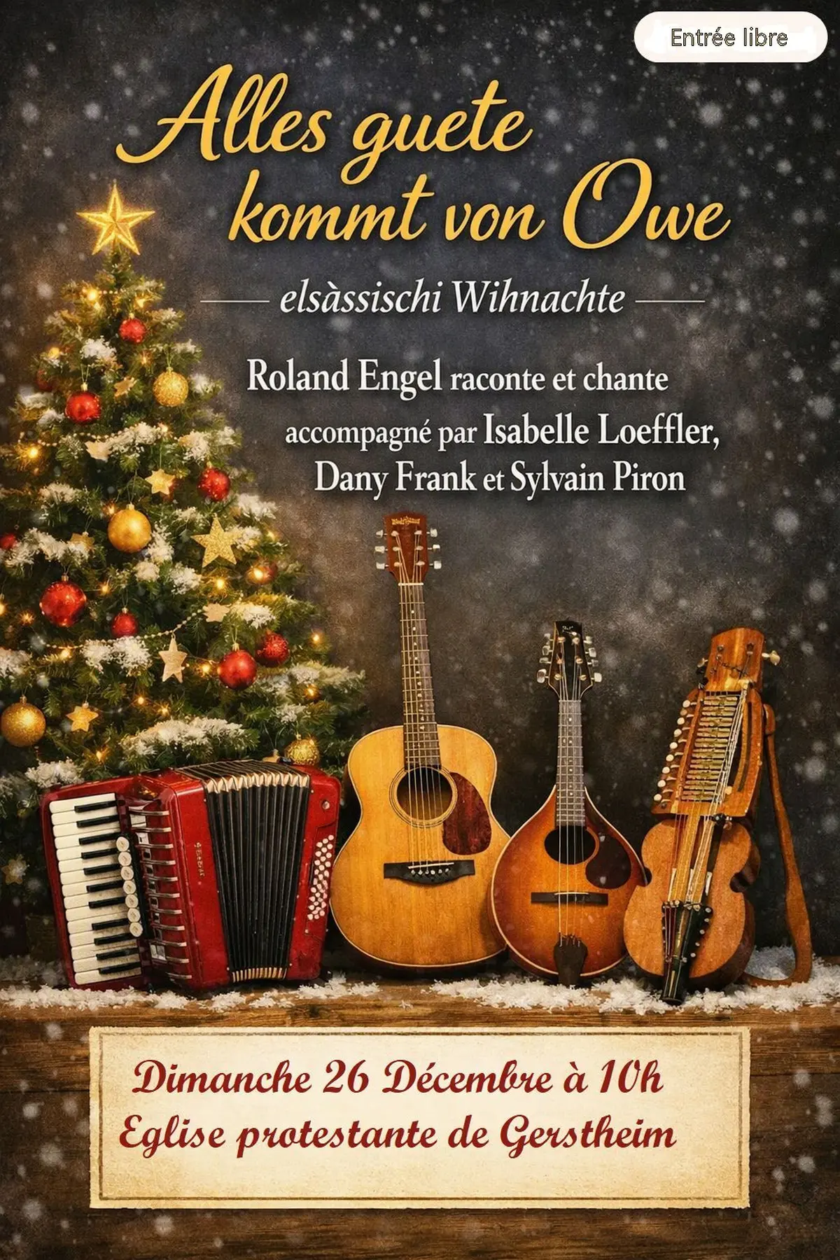 Veillée de Noël en alsacien avec Roland Engel et ses musiciens