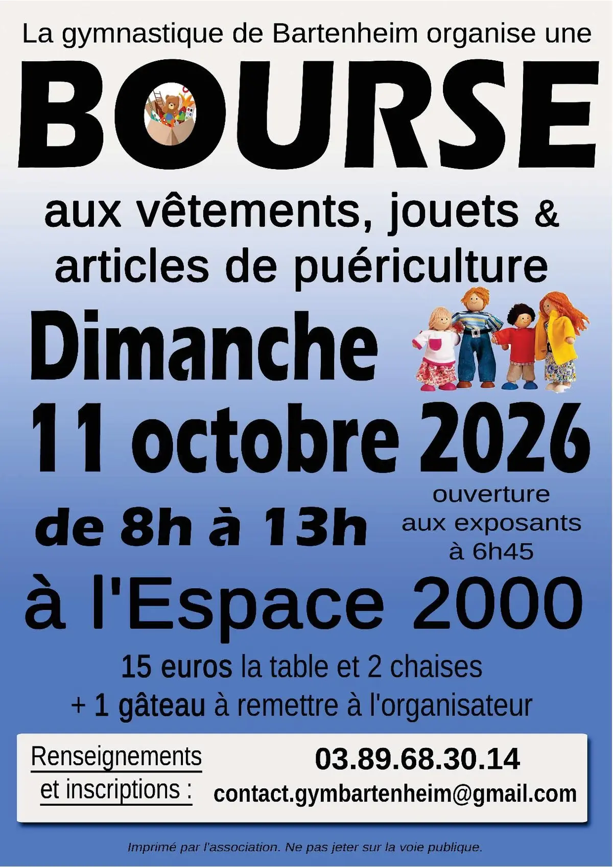 Bourse aux vêtements, jouets et articles de puériculture