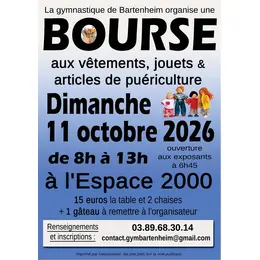 Bourse aux vêtements, jouets et articles de puériculture