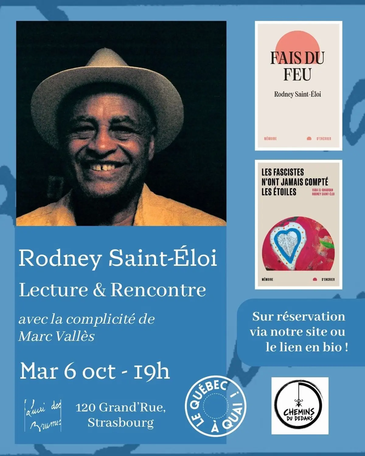 Lecture et rencontre avec RODNEY SAINT-ÉLOI, 