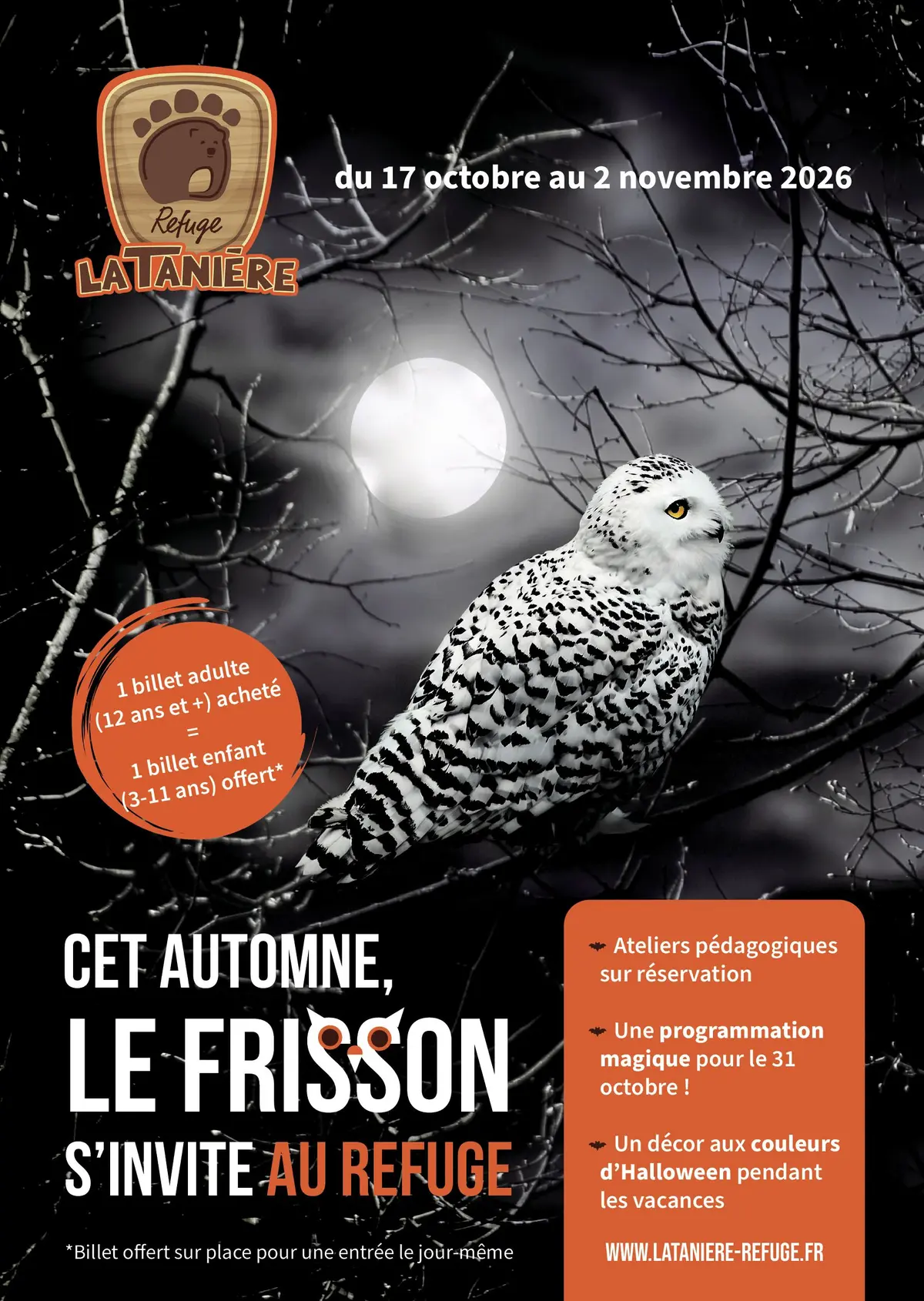 Vacances de La Toussaint et Halloween au refuge animalier La Tanière