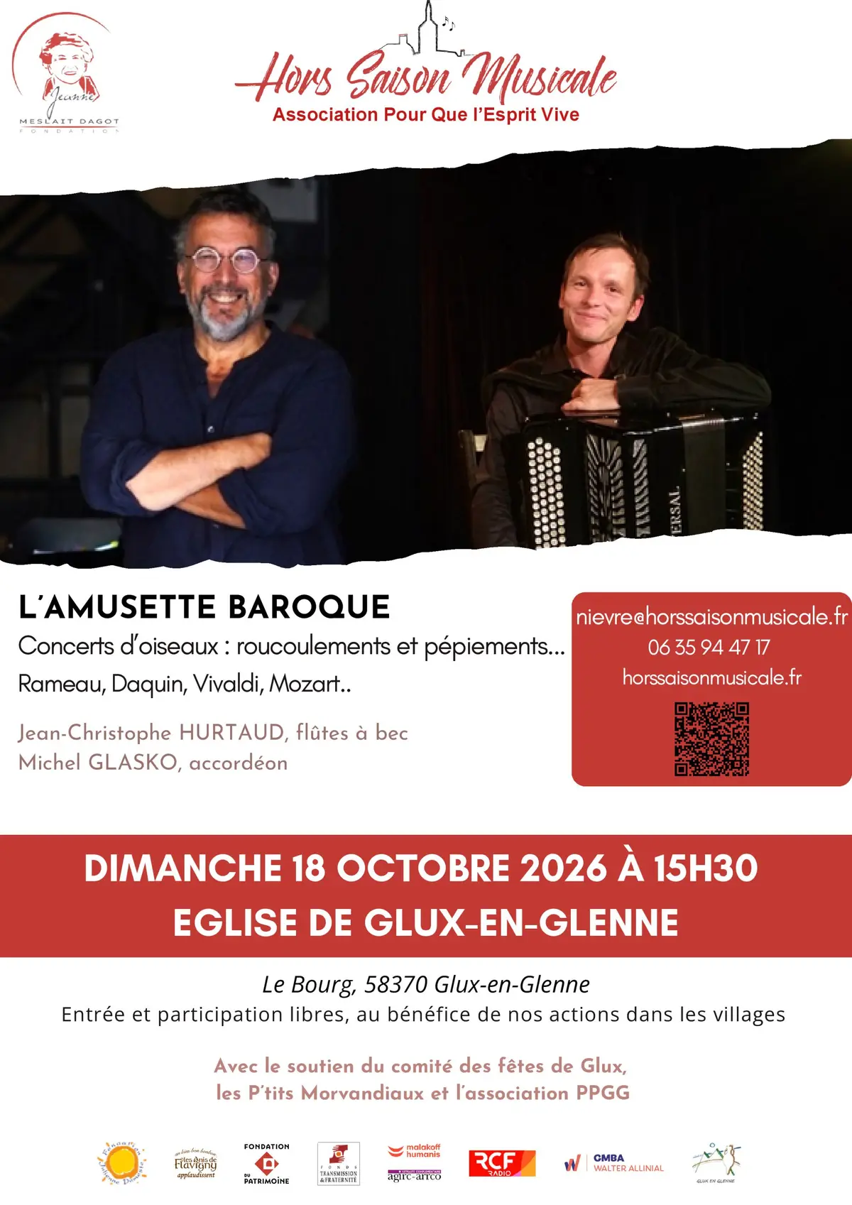 Hors Saison Musicale présente l'Amusette Baroque en concert ! 