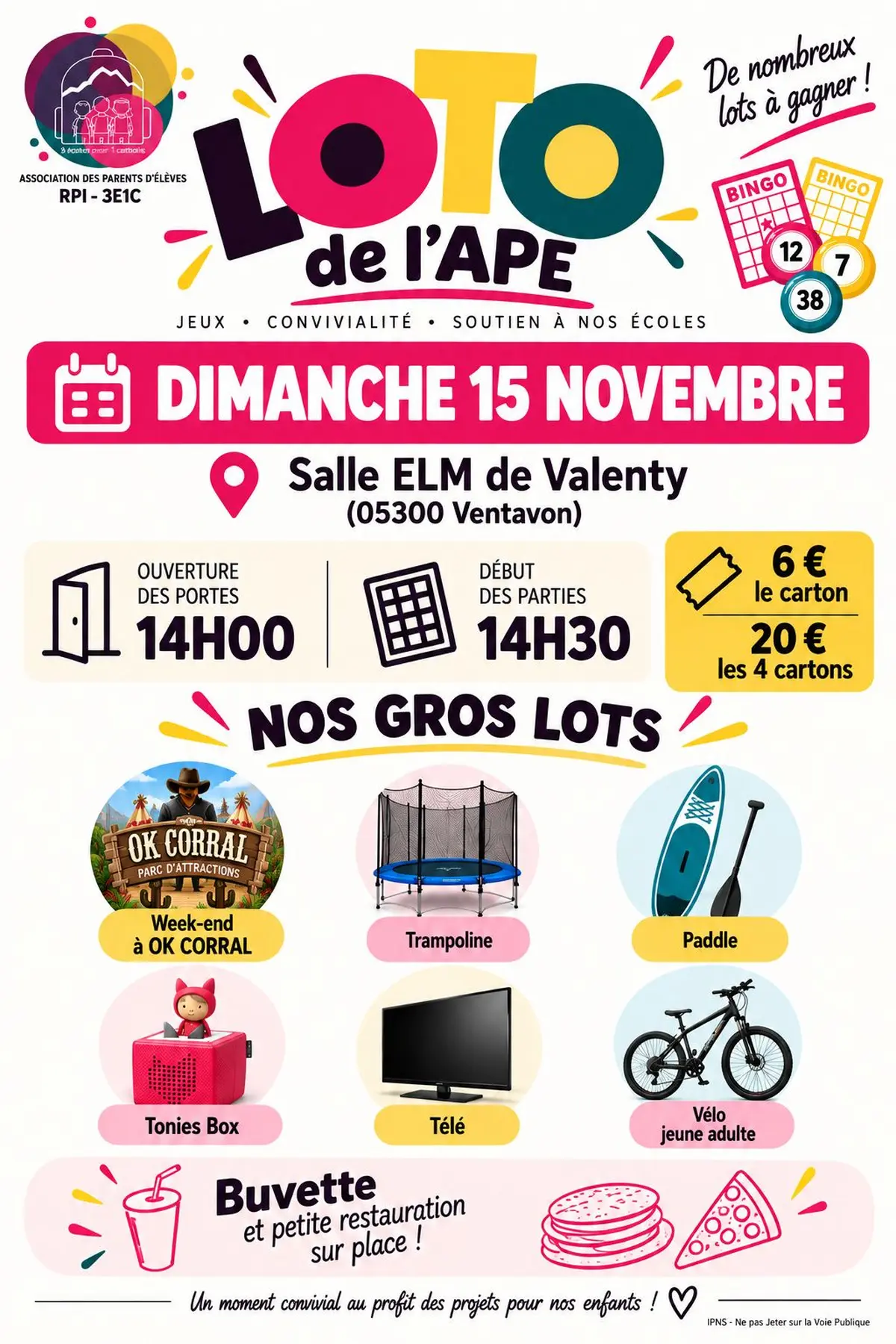 Loto de l'association de parents d'élèves 3E1C