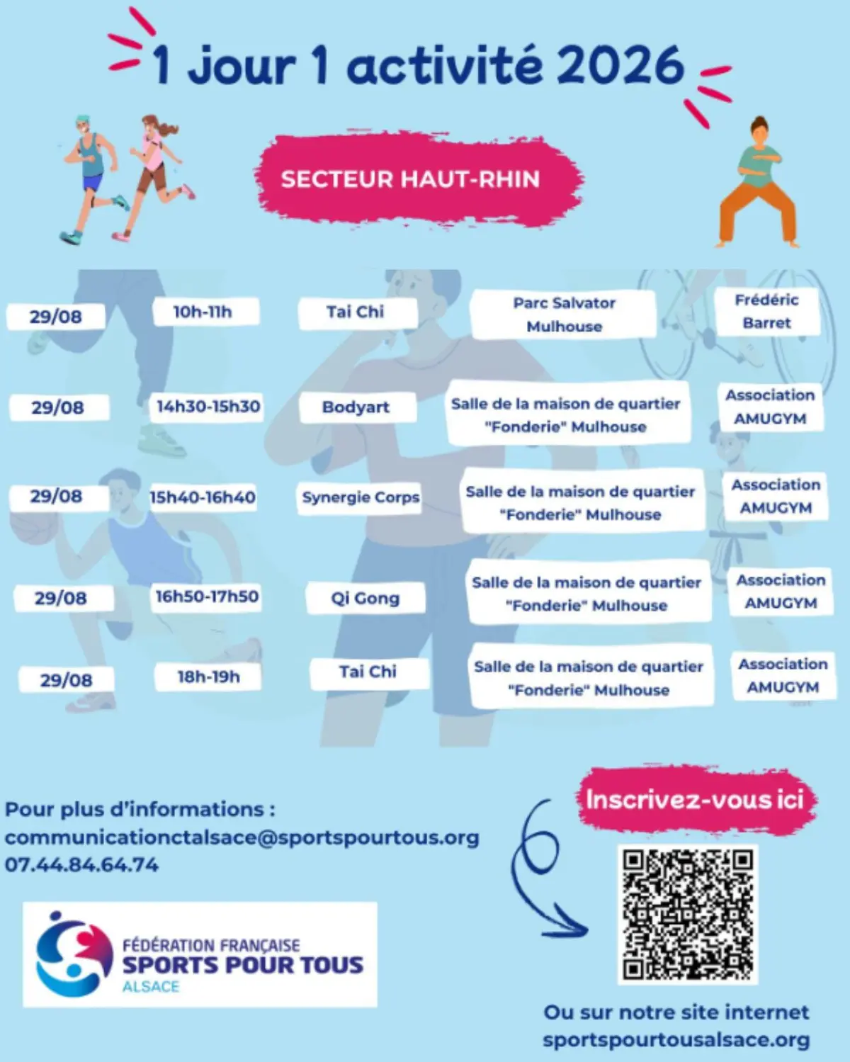 1 jour 1 activité - Body Art, Gym douce & Stretching, Qi Gong, Tai Chi
