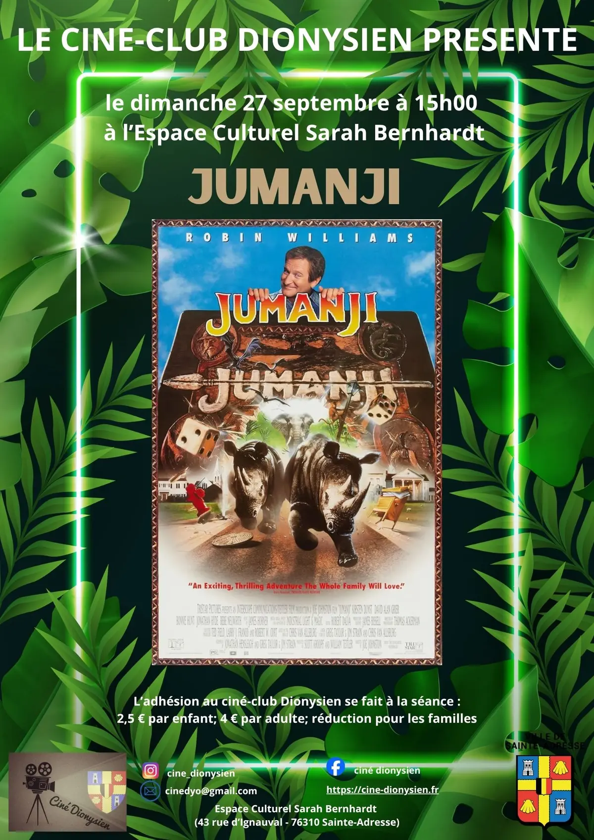 Projection Jumanji par le ciné-club Dionysien