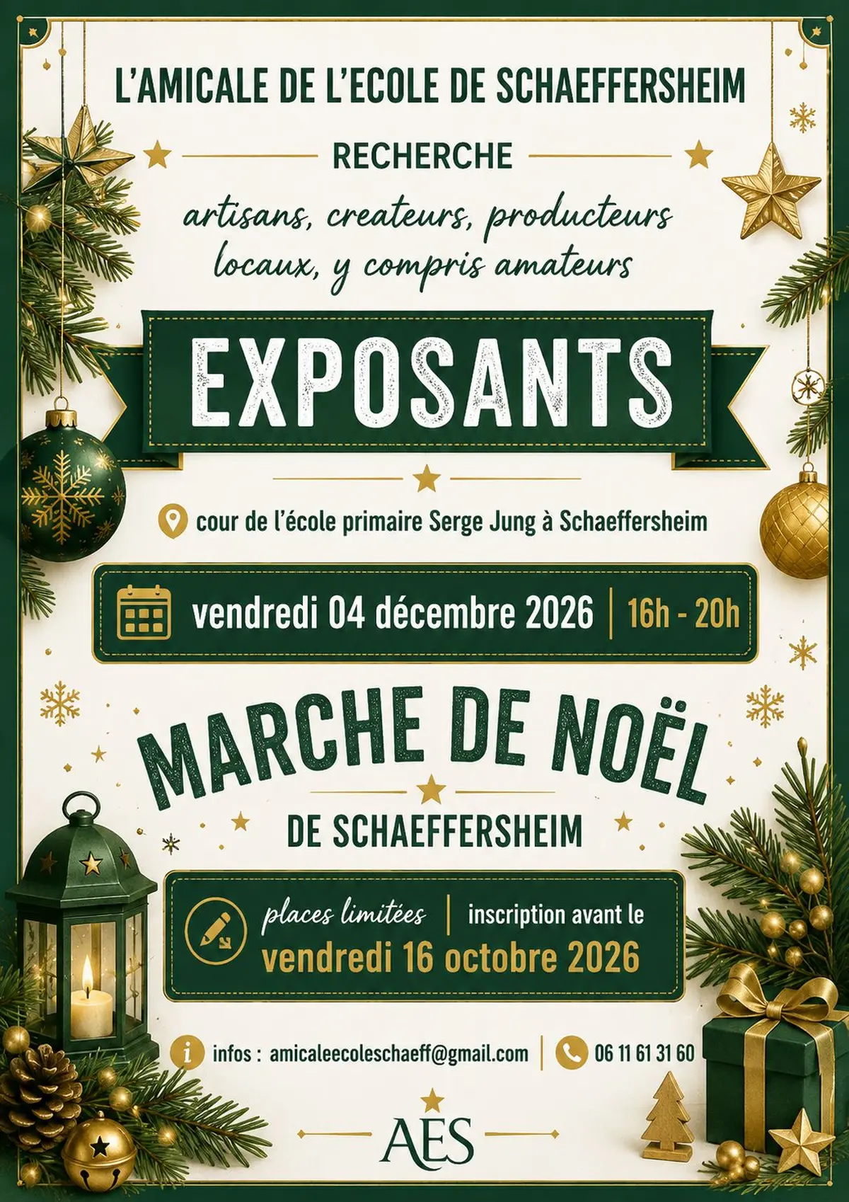 Recherche d'exposants - Marché de Noël 2026