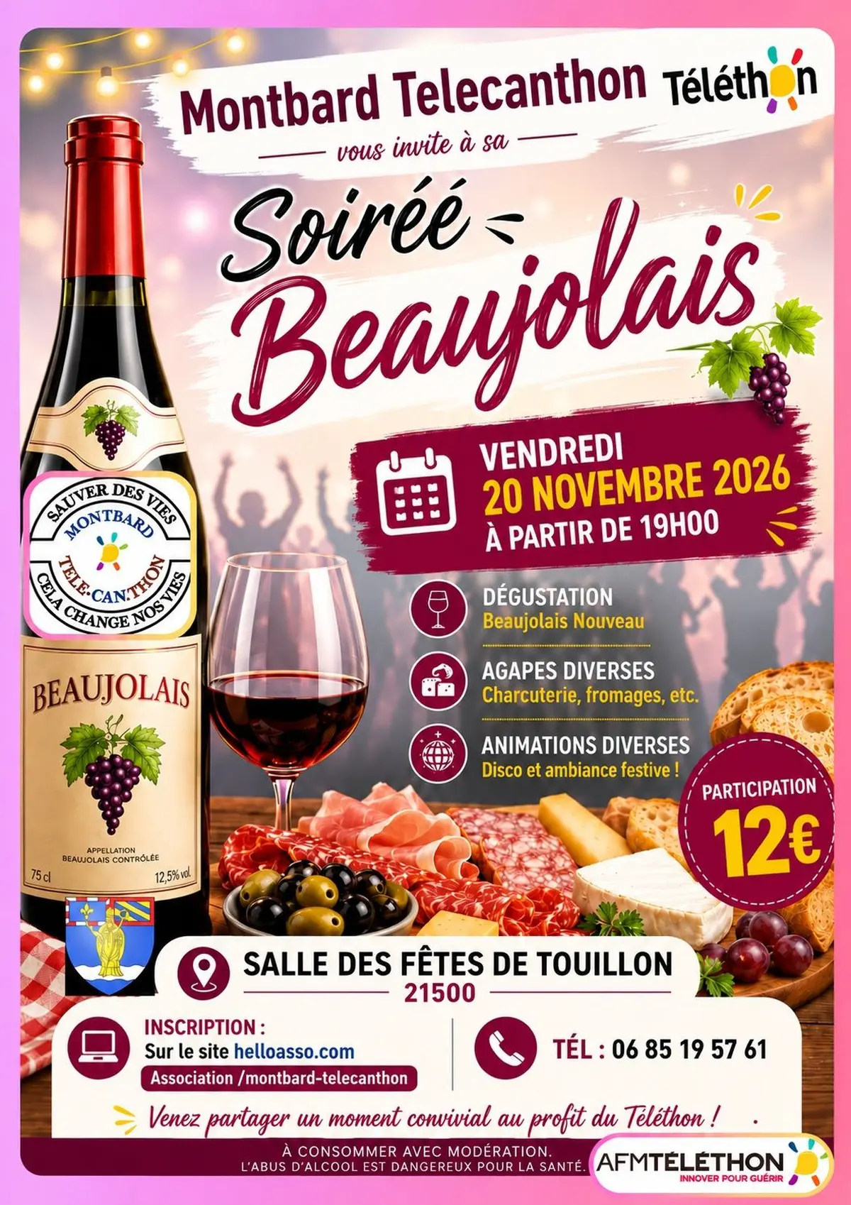 Montbard TELETHON :  Soirée Beaujolais Nouveau !