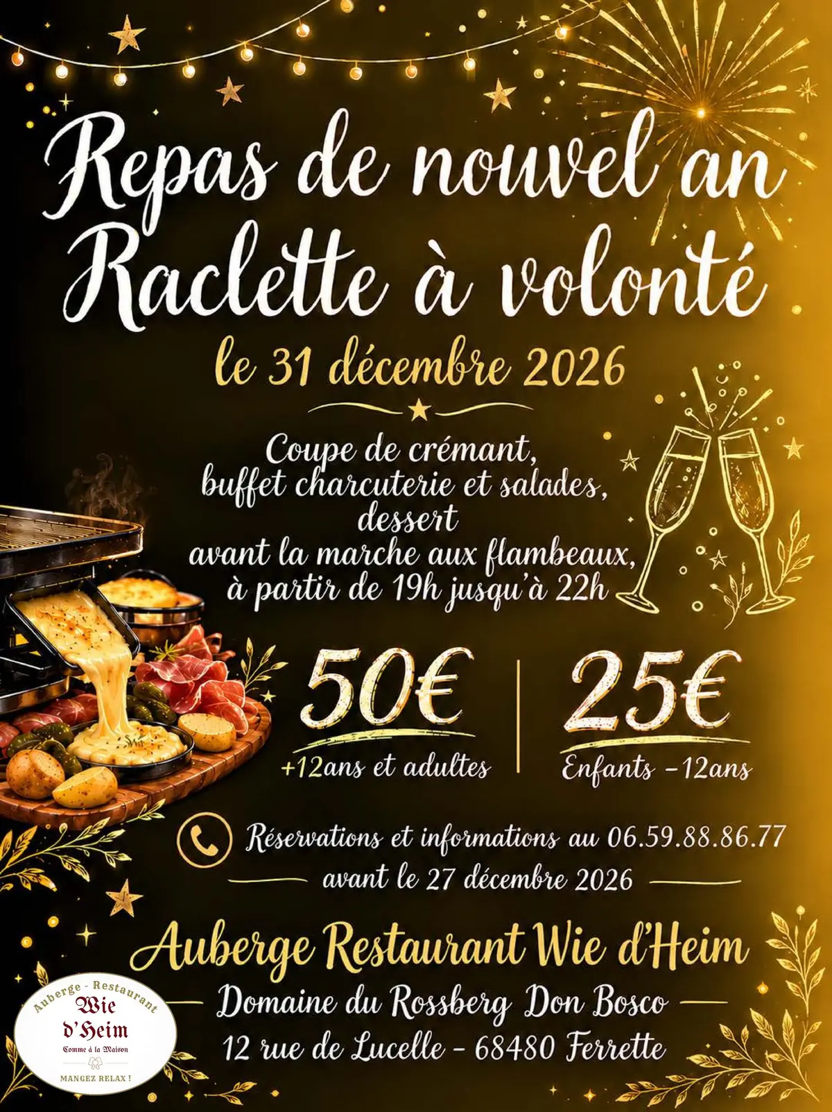 Raceltte à volonté avant la marche aux Flambaux de Ferrette