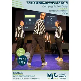 Match de théâtre d'improvisation – Lyon (Les Guily) vs Valence (Les Givrés)