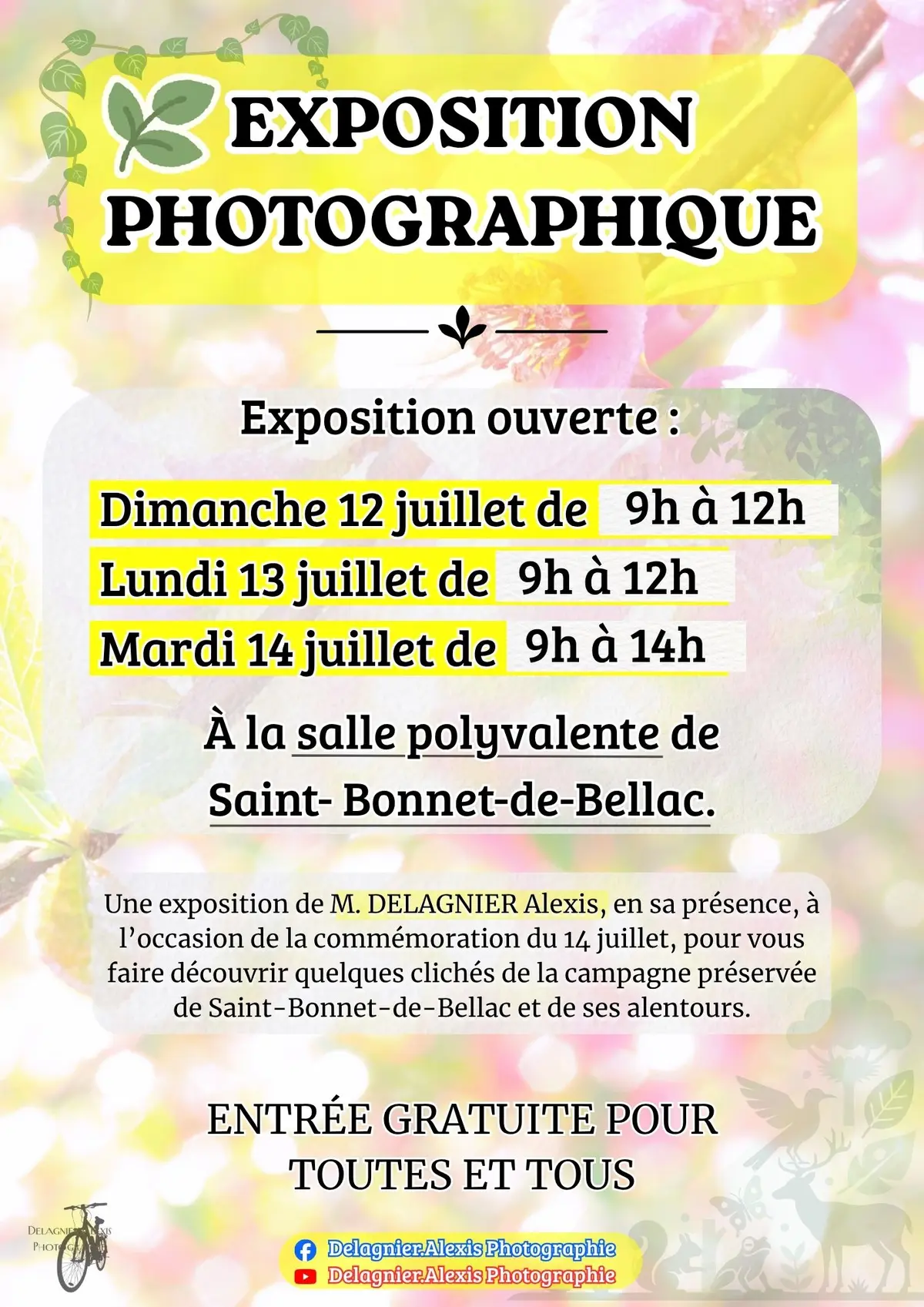 Exposition photographique de Mr DELAGNIER Alexis