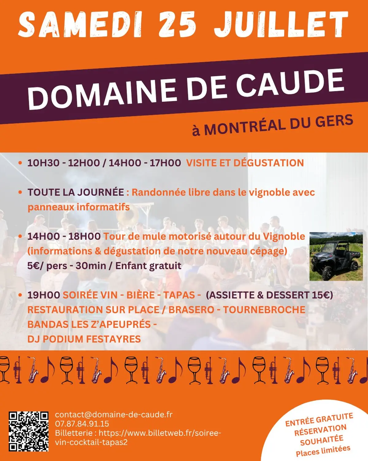 Journée Portes Ouvertes au Domaine de Caude. Samedi 25 Juillet