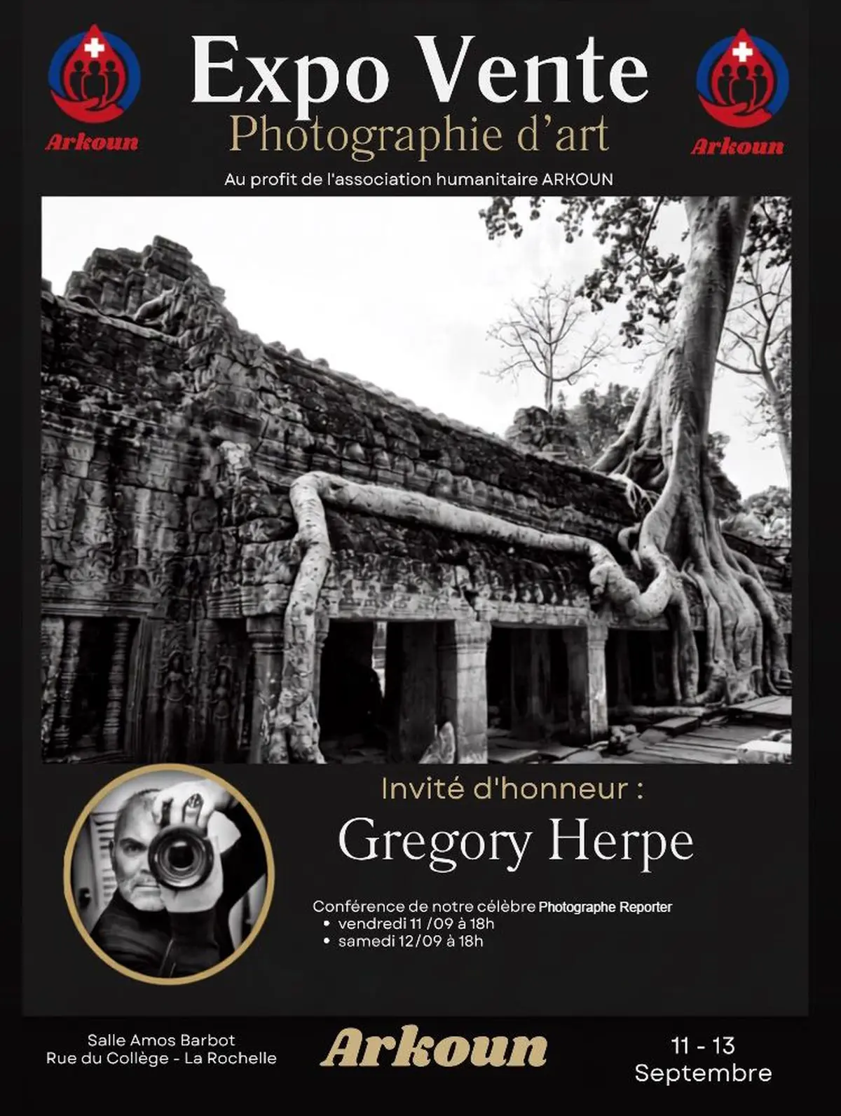 Expo photo humanitaire à La Rochelle avec Grégory Herpe & Arkoun